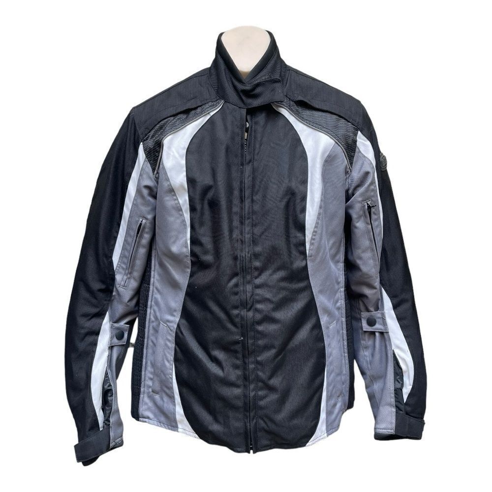 Bilt Cycling Wear Motorcycle Jacket Size M Gray Black Waterproof EUC Protection